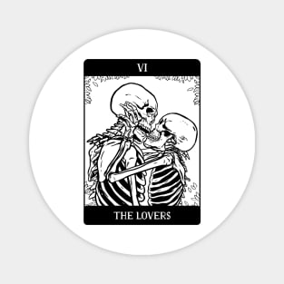 The Lovers Tarot Card Occult Gothic Skeleton Halloween Skull Magnet